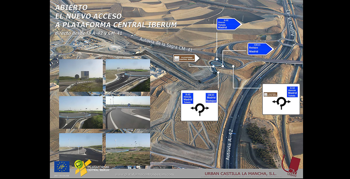 Ya está operativo el nuevo acceso a Plataforma Central Iberum desde CM-41 y A-42